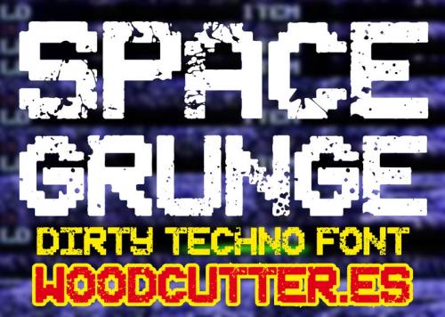 Space Grunge Display Font