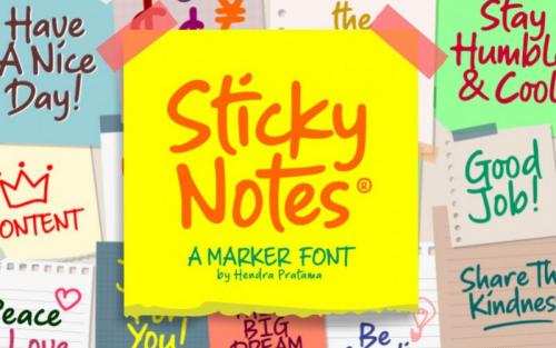 Sticky Notes Display Font
