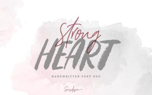 Strong Heart Script Font