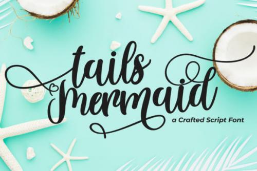 Tails Mermaid Calligraphy Font