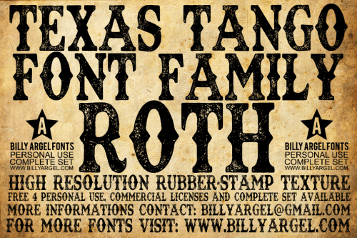 Texas Tango Extra Roth Personal Font