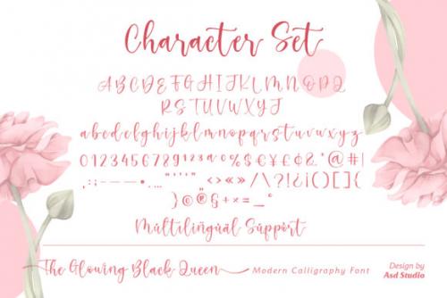 The Glowing Black Queen Script Font