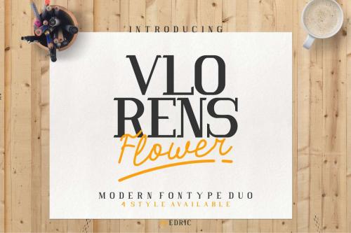 Vlorens Flower Fonts Duo