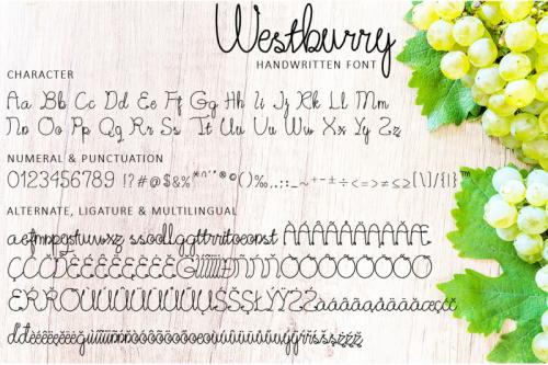 Westburry a Handwritten Font
